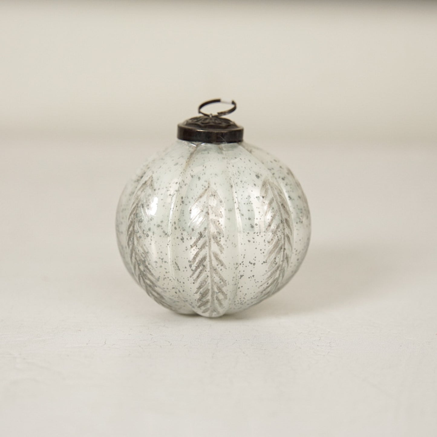 Fir Branch Etched Mercury Glass Ornament