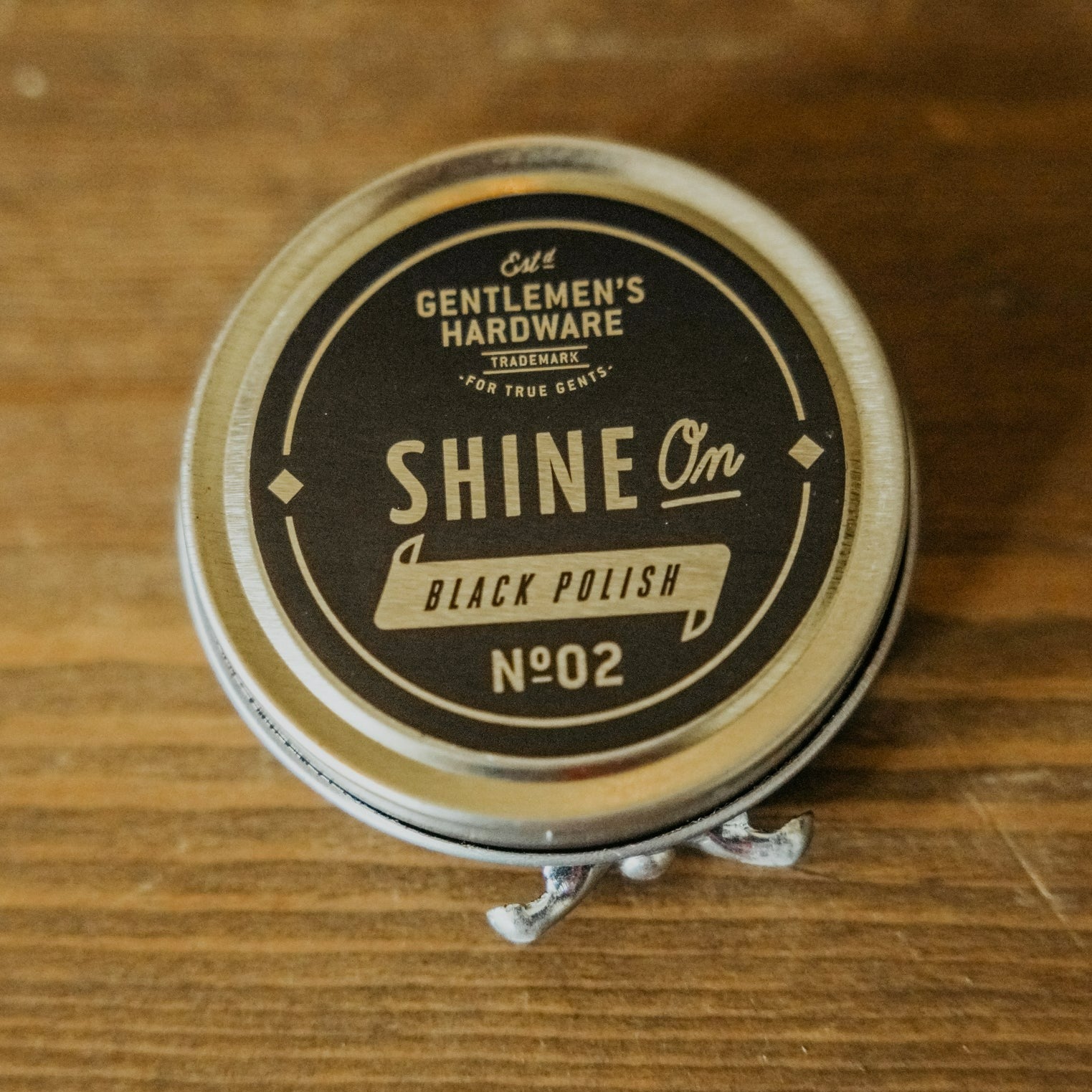 Shoe store shine tin