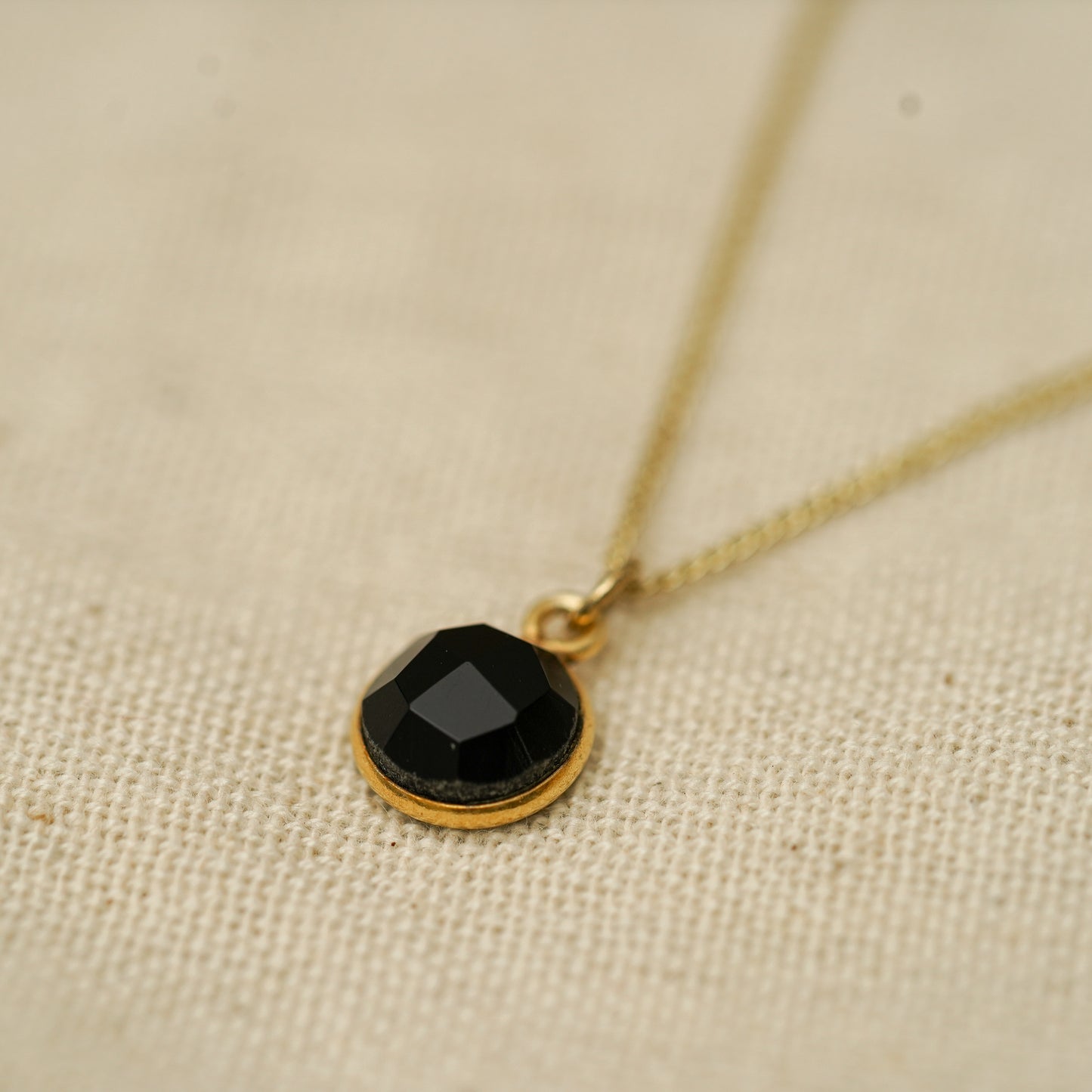 Gold Chain Necklace with Gemstone Pendant