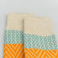 Gold Toned Patterns Striped Crew Socks