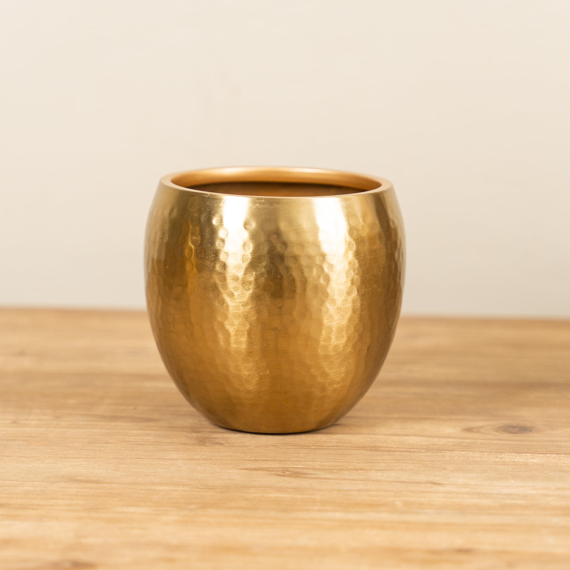 hammered gold plant pot Hammered Metal Planters, Set of 2
