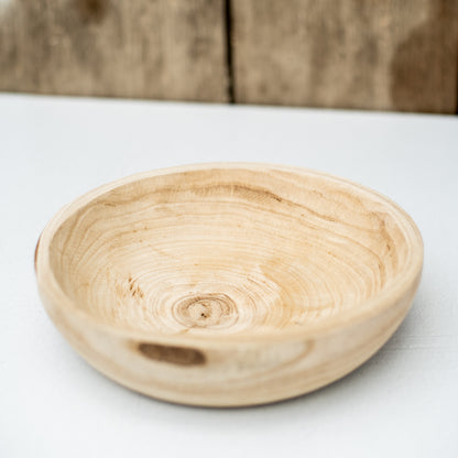 Hand Carved Round Wooden Bowls