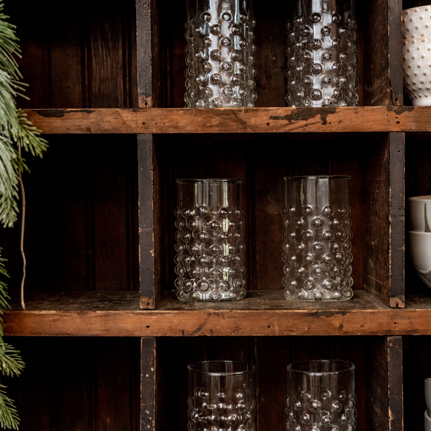 Clear Hobnail Drinking Glass