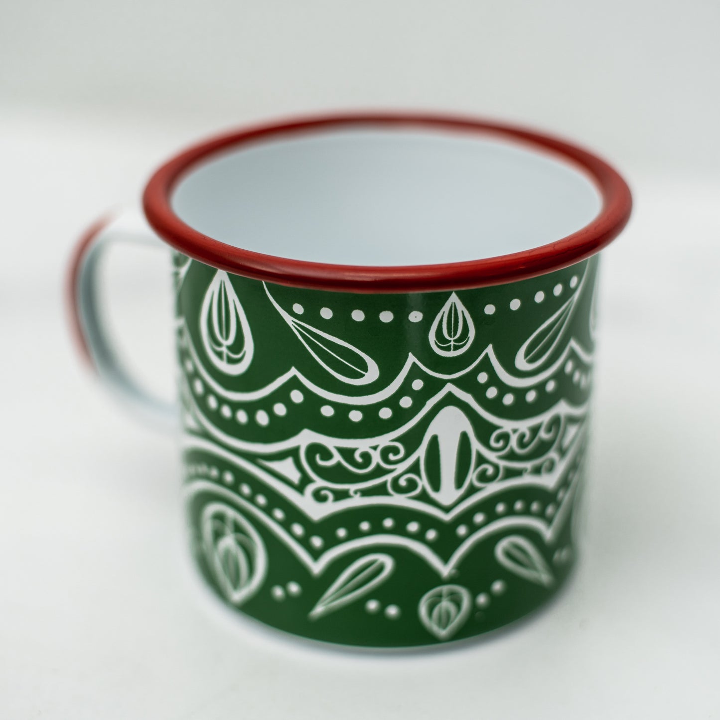 Holiday Geometric Pattern Enamelware Mug