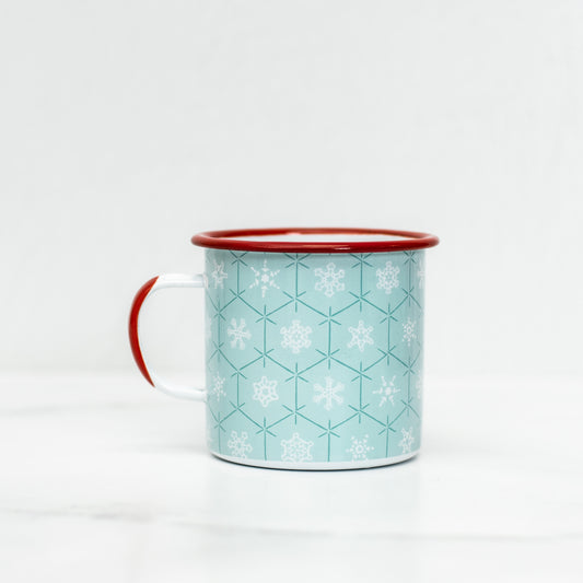 Holiday Enamel Mug – Blue & White