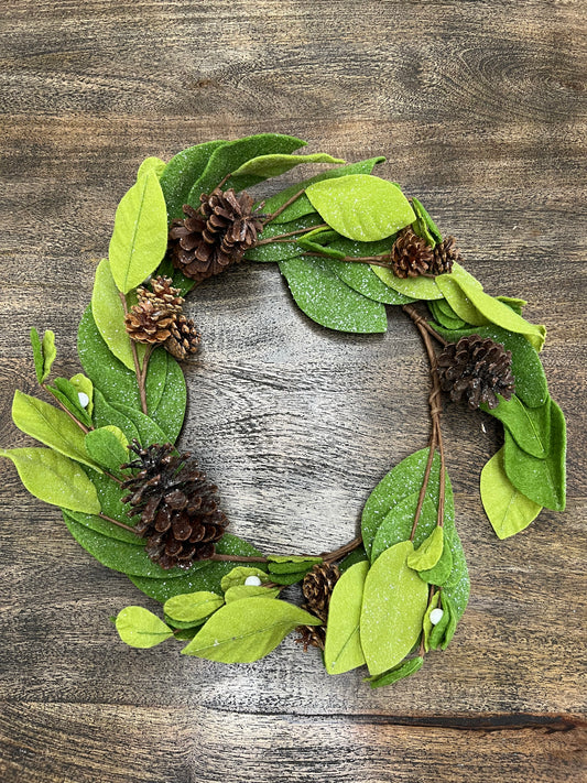 Felt Leaf & Pinecone Wreath