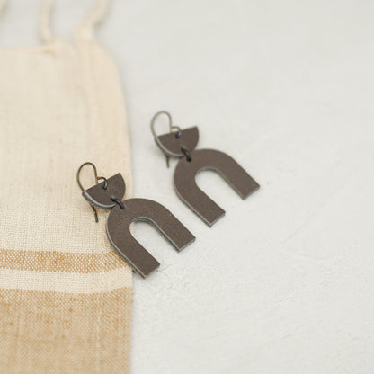 Leather Arched Earrings