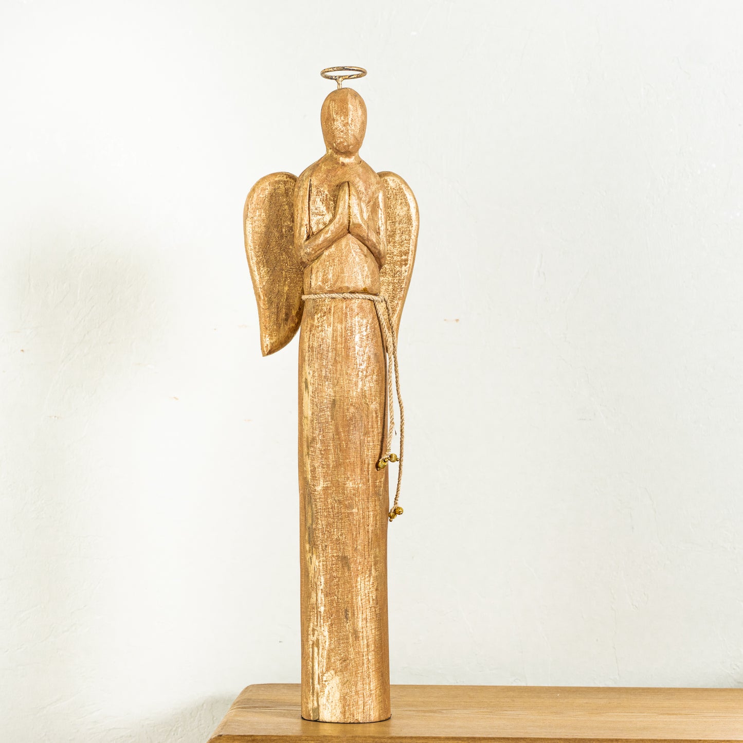 Mango Wood Carved Angels, 2 Styles