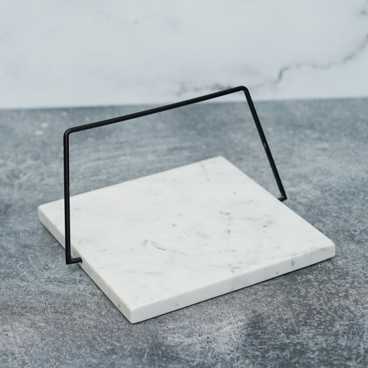 Marble Plate with Iron Handle