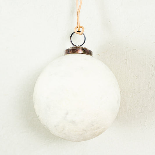 Matte White Glass Ornament