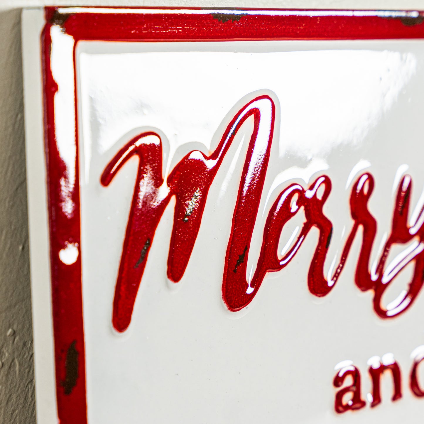 "Merry & Bright" Metal Sign