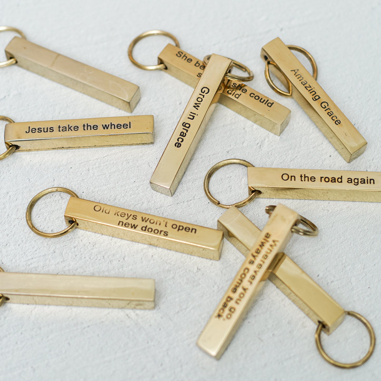 Metal Key Chain with Quote