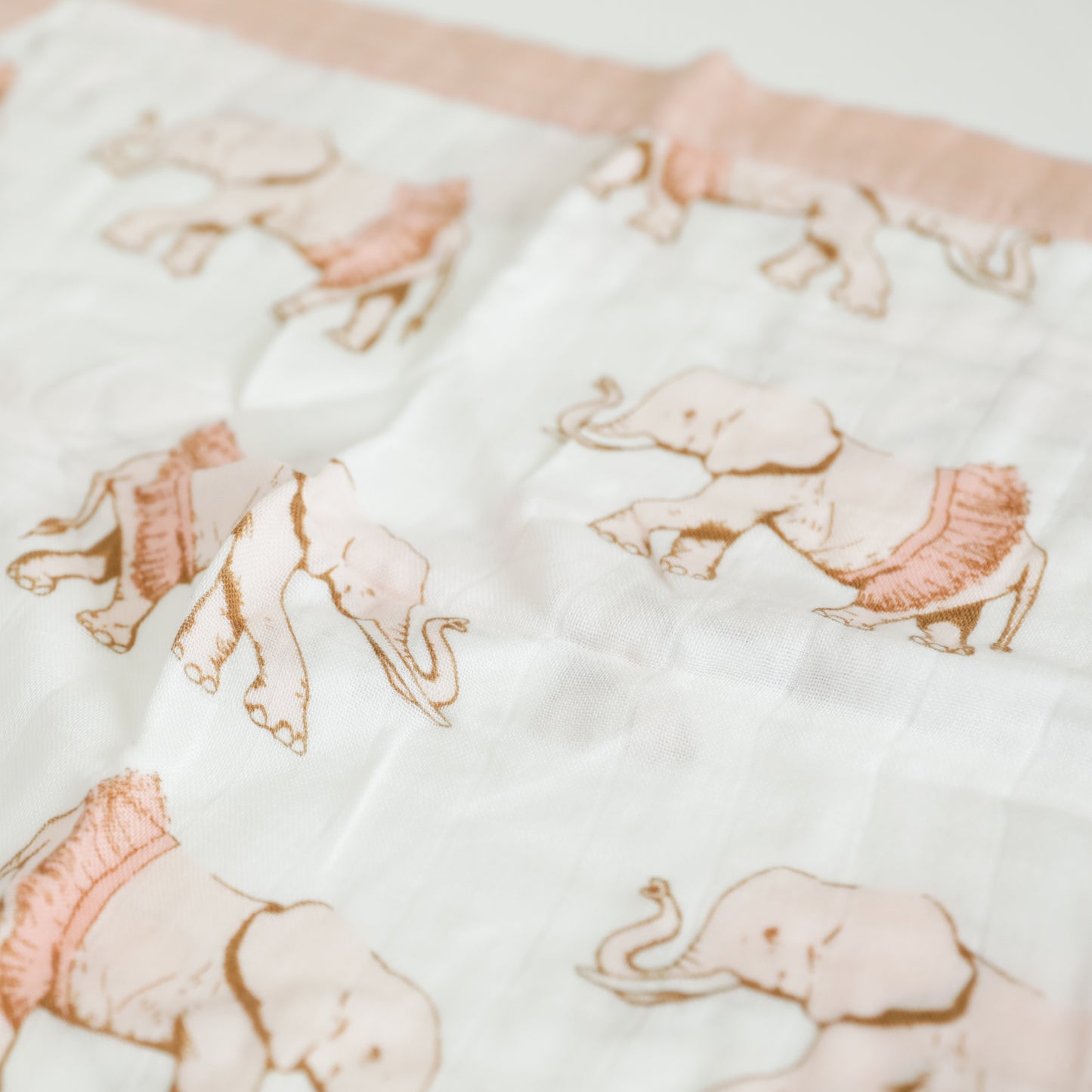 Muslin Elephant Pattern Mini Security Blanket