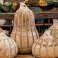Carved Natural Wood Pumpkins