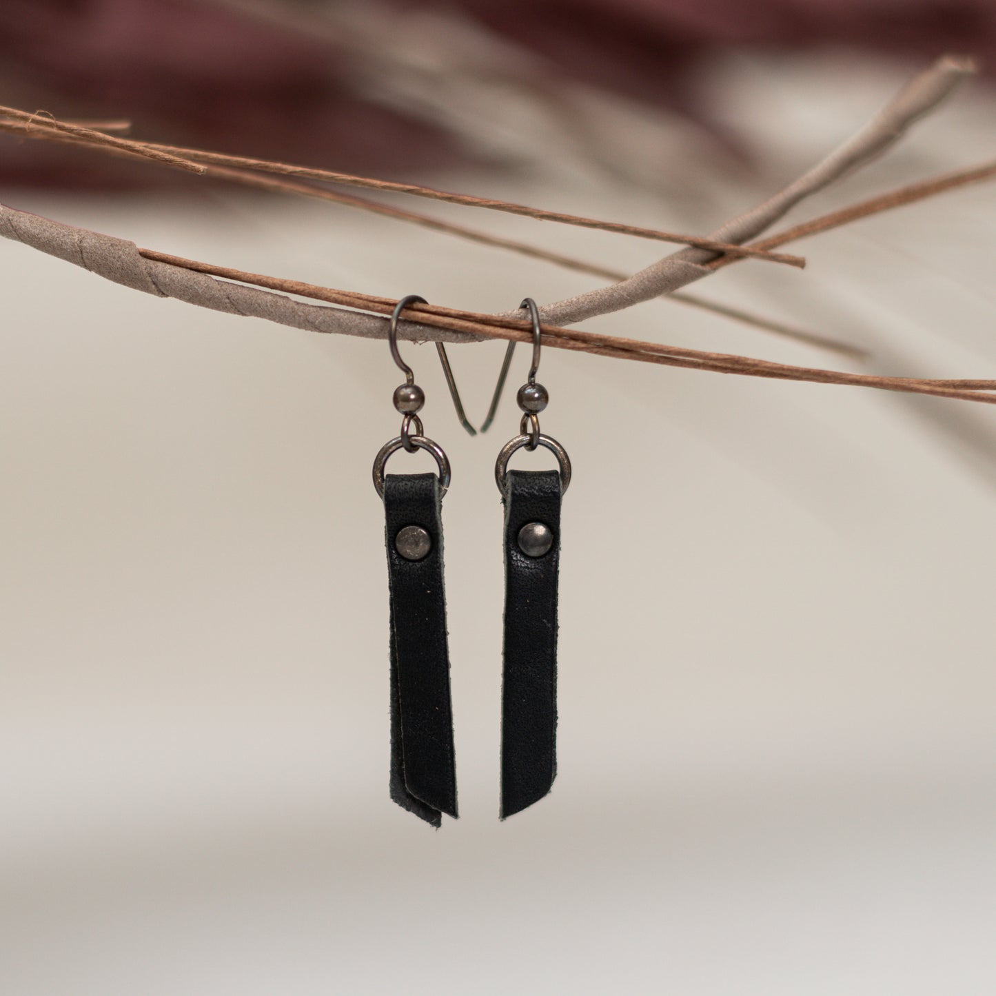 Pendant Leather Earrings