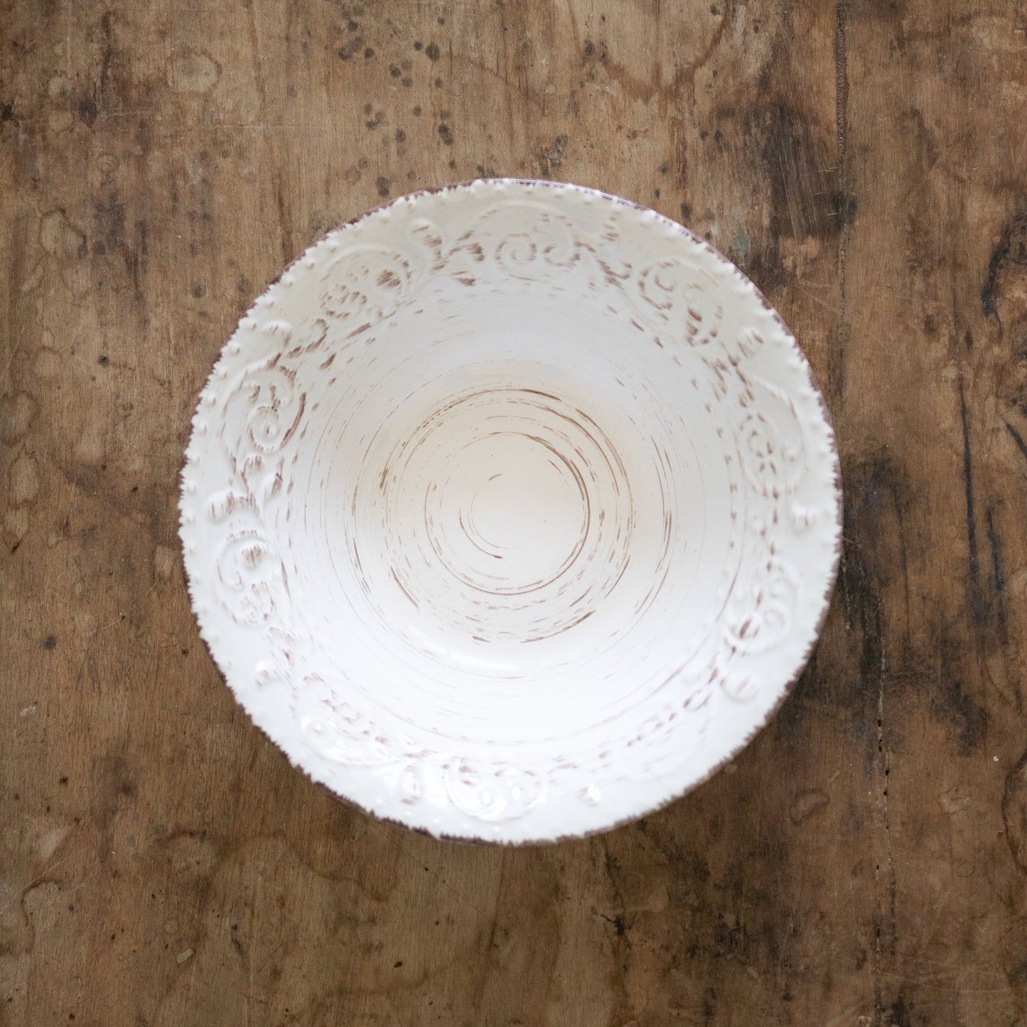 Rustic Flare Cream Serving Bowl