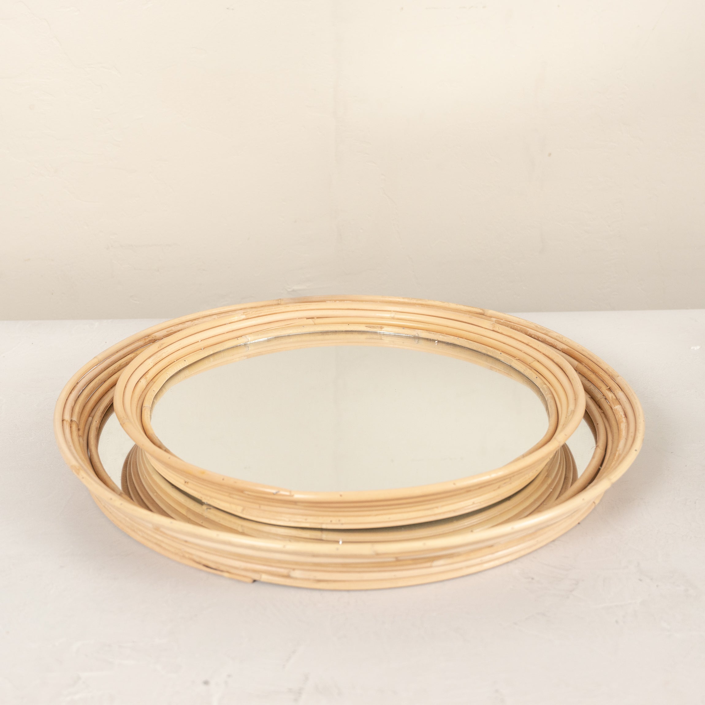 Round Rattan Mirror Tray, 2 Sizes – 80AcreMarket.com