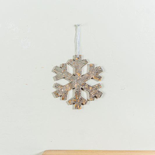 Rustic Silver Snowflake Ornament, Small