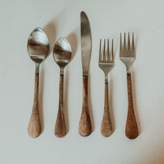 Wood Handled Stainless Flatware