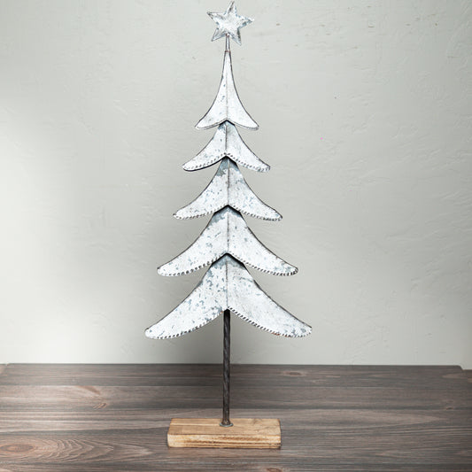 Tin Whitewash Christmas Tree
