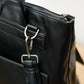 Top Zip Leather Backpack with Front Pocket