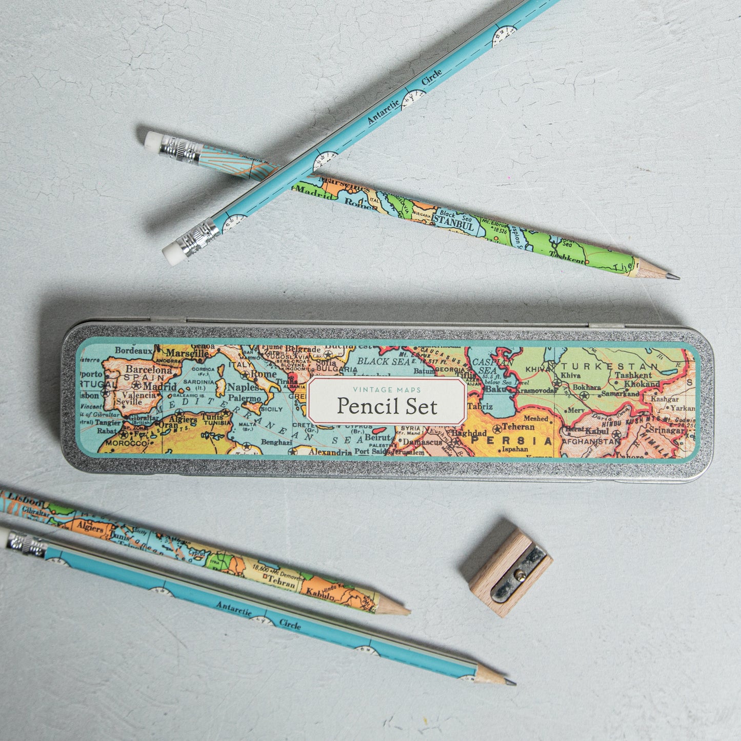 World Map Pencil Set