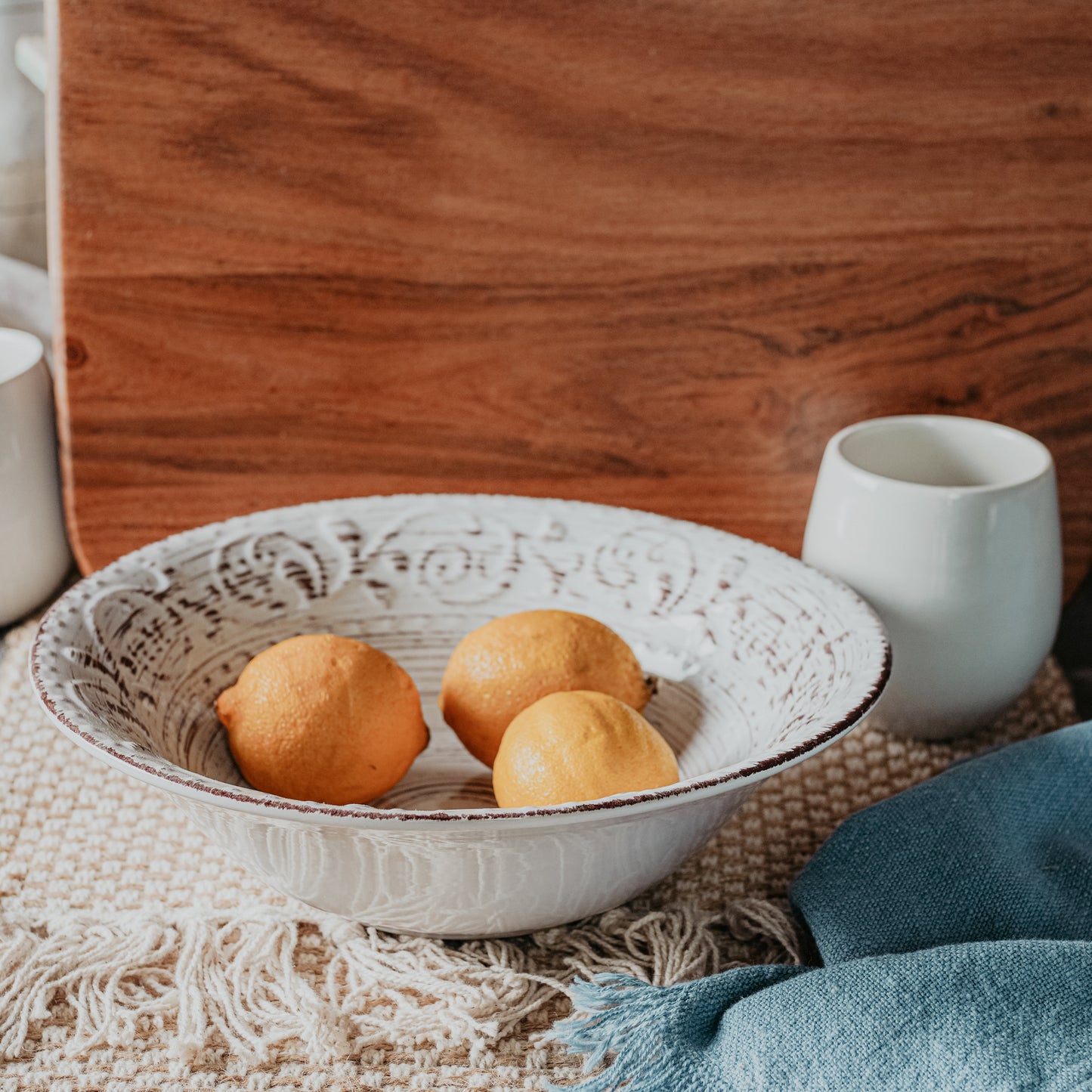 Rustic Flare Cream Serving Bowl