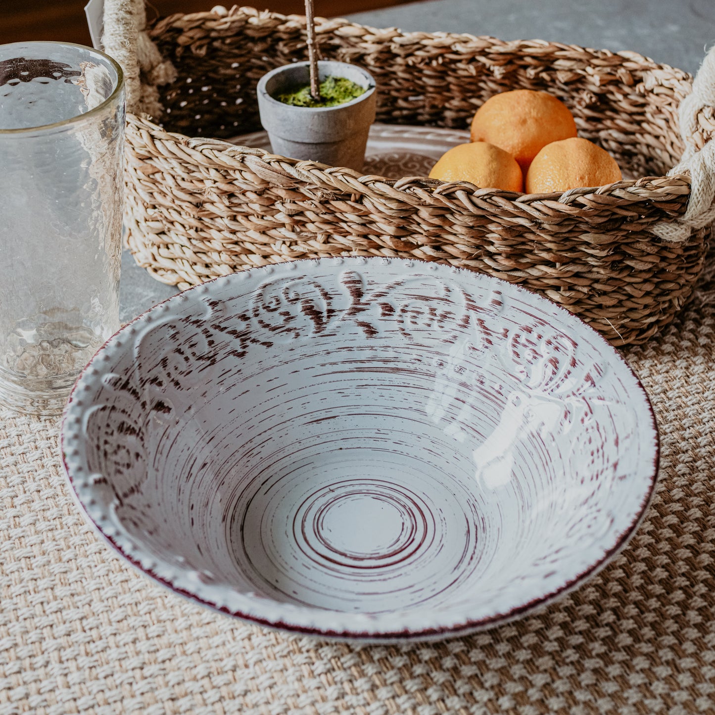 Rustic Flare Cream Serving Bowl