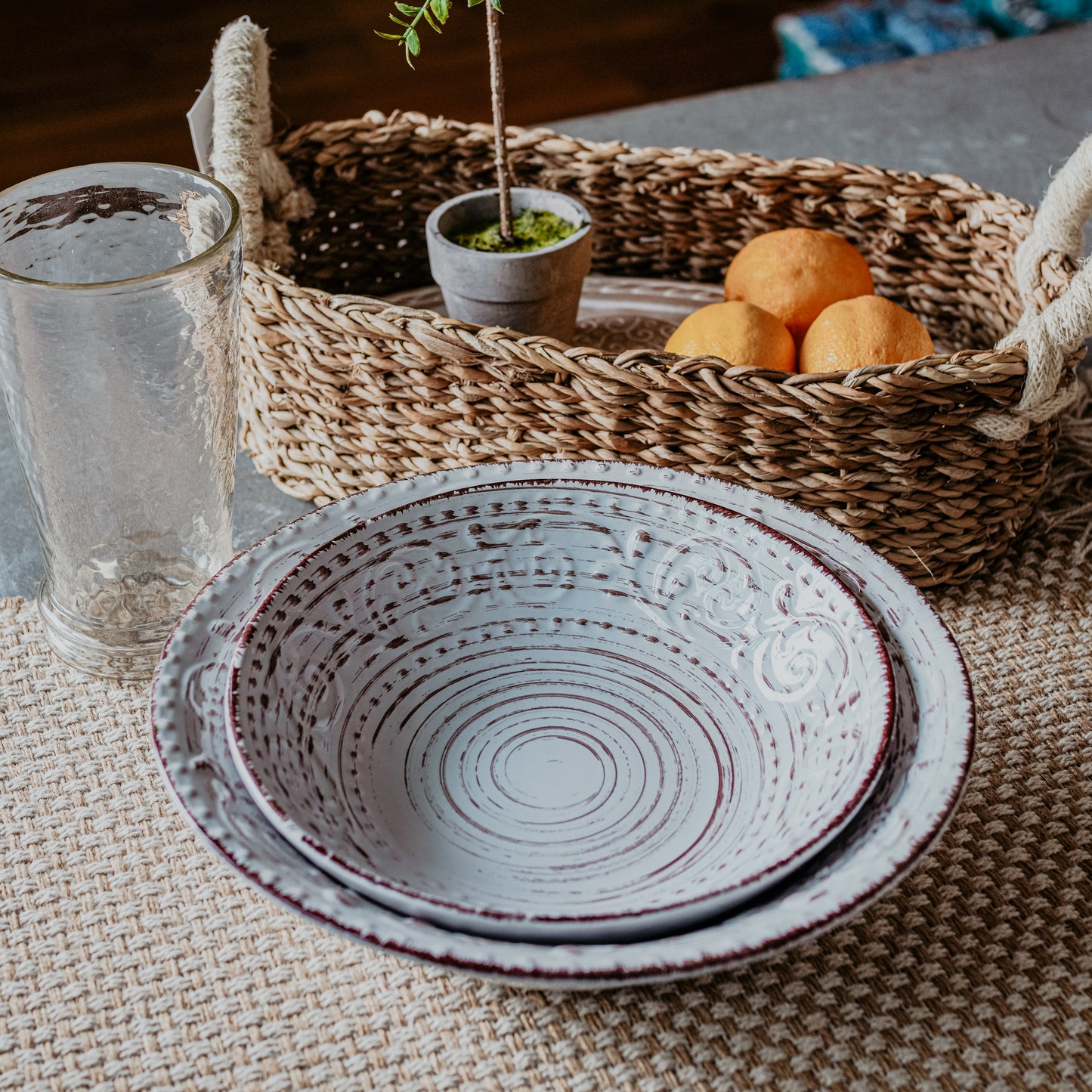 Rustic Flare Cream Serving Bowl