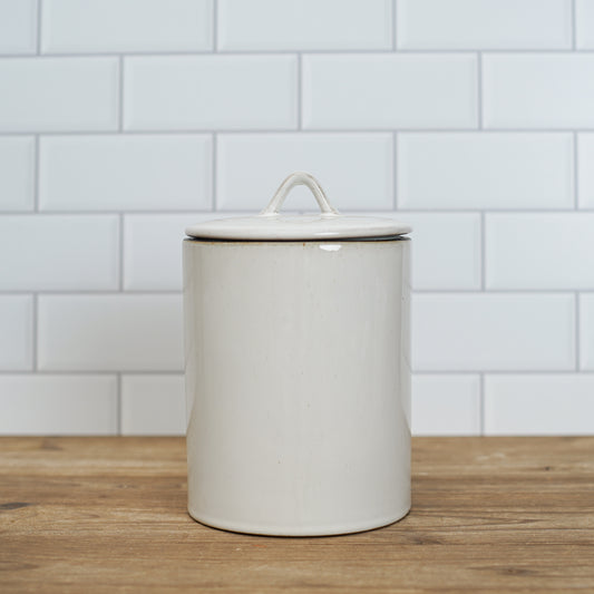 White Stoneware Canister