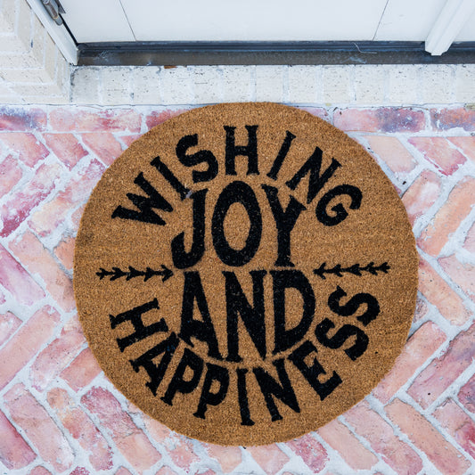 "Wishing Joy & Happiness" Doormat