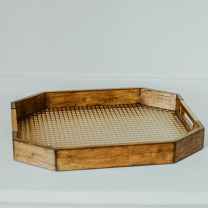 Wood Grid Mesh Decorative Trays