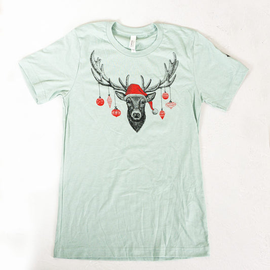 Mint Green Reindeer Tee