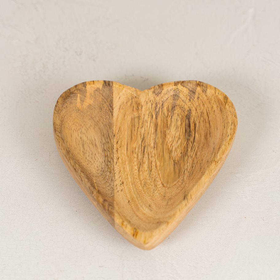 Carved Wooden Heart Bowl