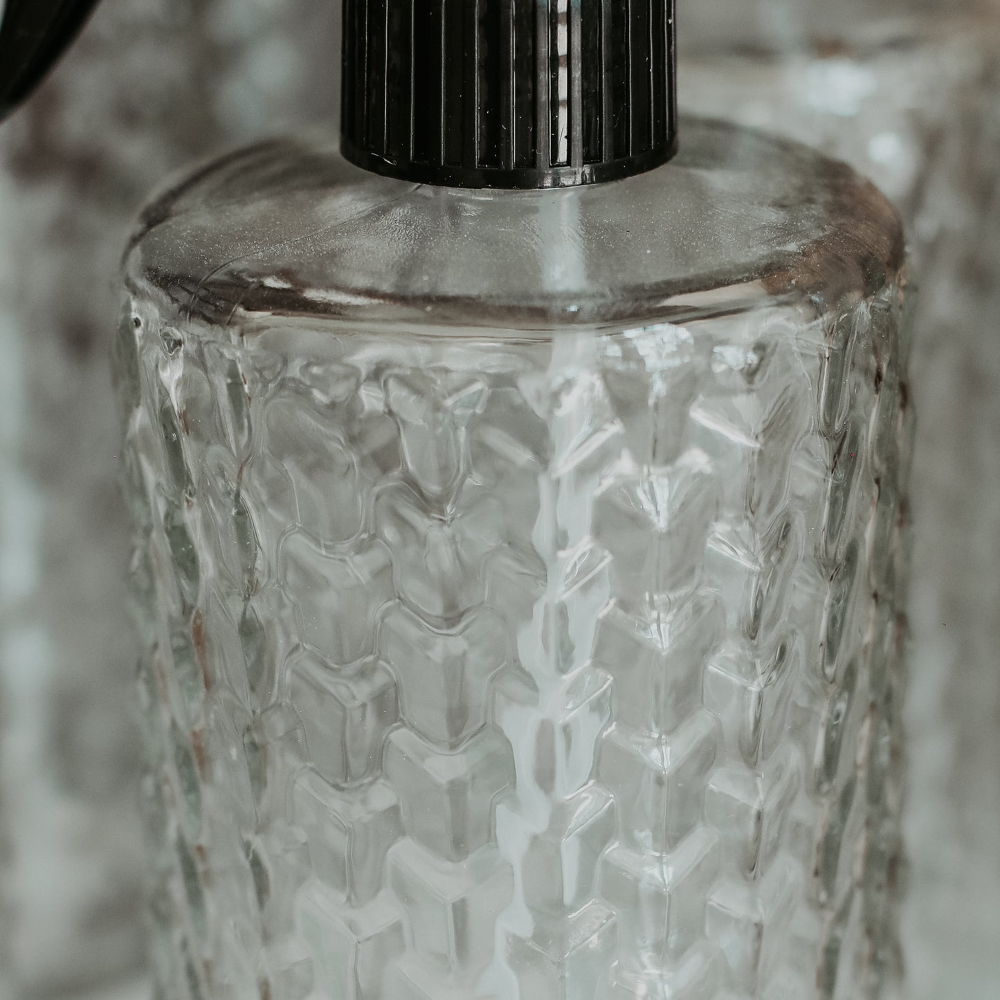 Embossed Glass Spray Bottle