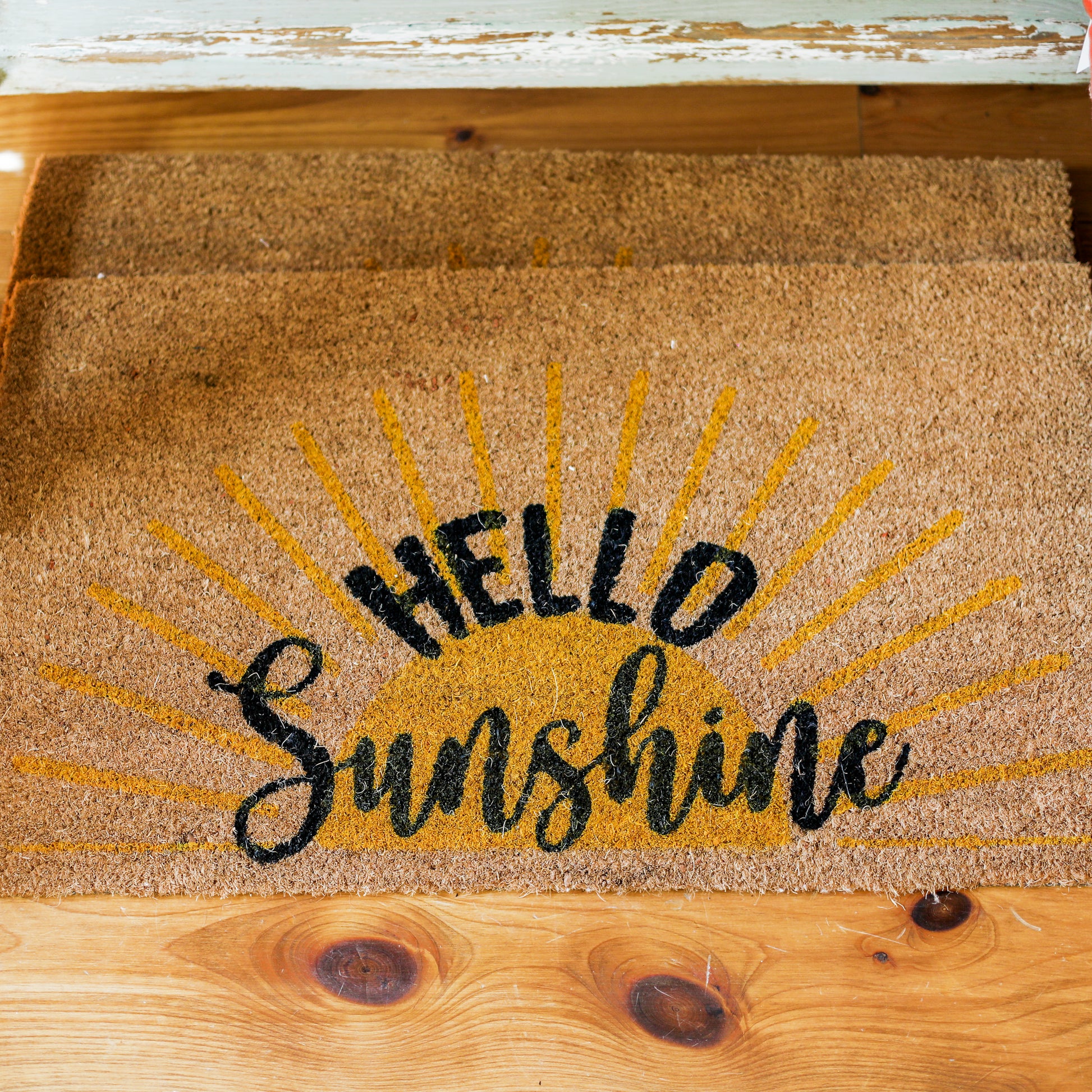 Custom Outdoor Hello Sunshine Doormat, Large Spring Outdoor Door