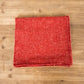 Red Linen Table Runner with Frayed Edges