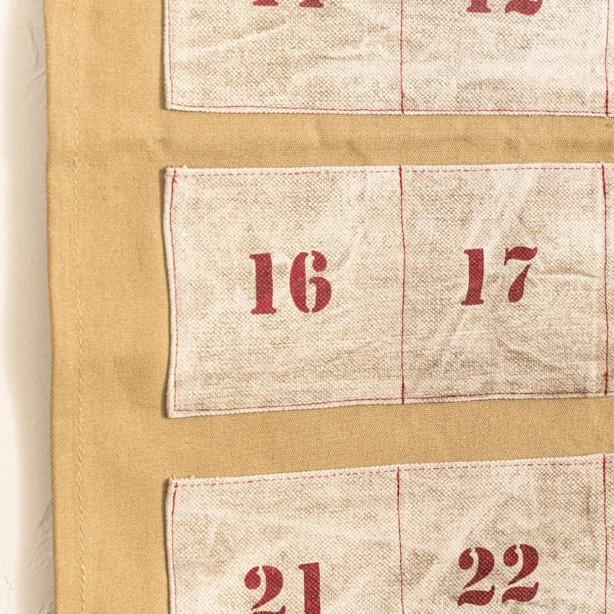 Canvas Advent Calendar Wall Hanging with Pockets