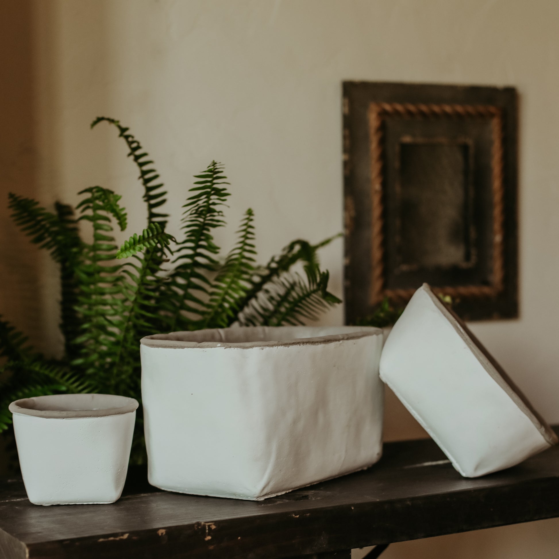 white cement plant pots White Cement Planters – 80AcreMarket.com